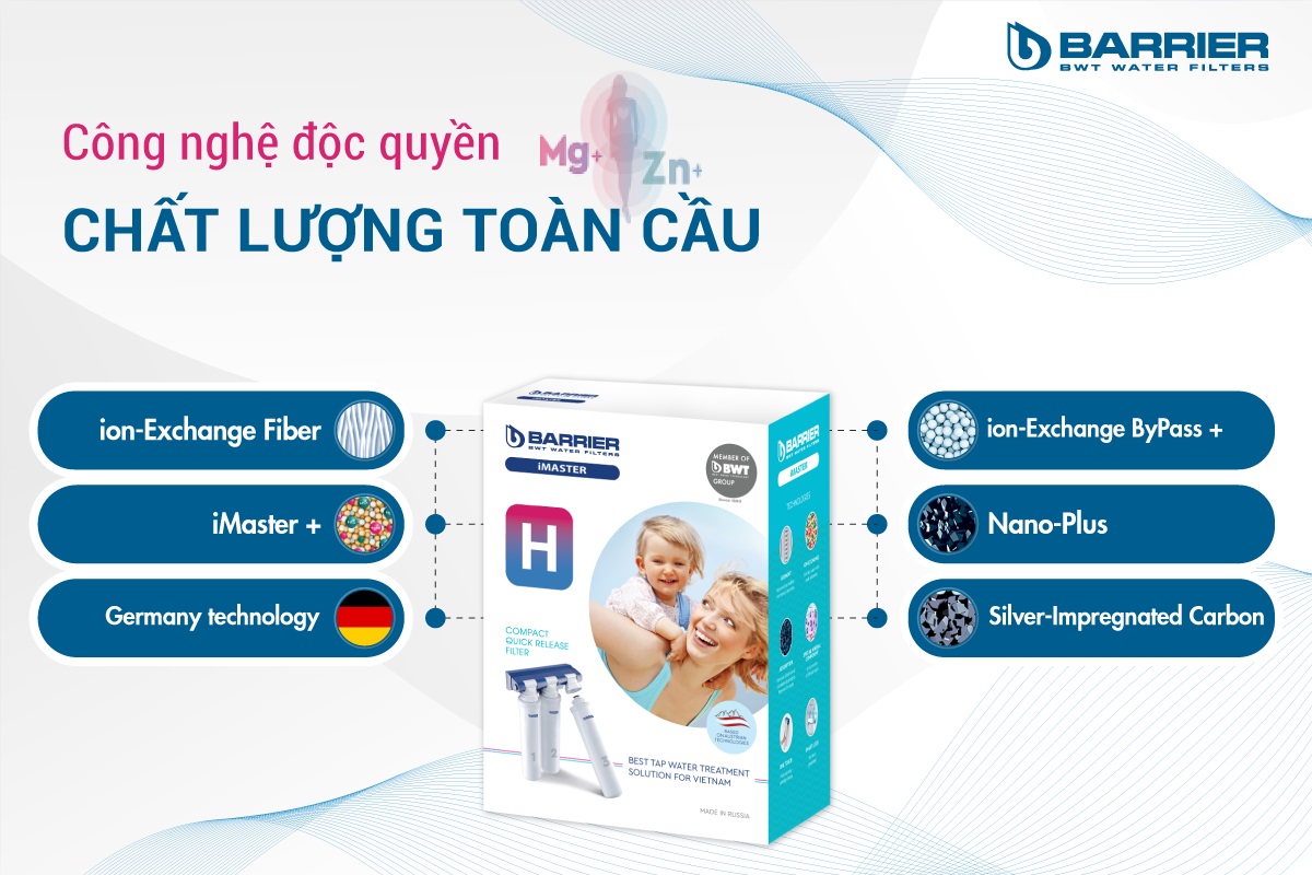 Máy lọc nước BWT Barrier iMaster H sử dụng công nghệ lọc nào?